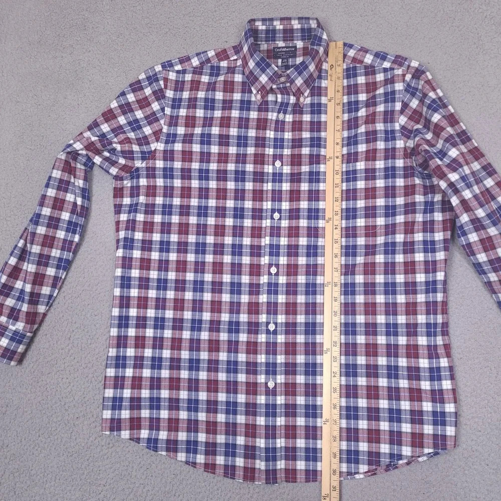 Croft & Barrow Shirt Mens 16.5 34/35 XL Plaid Classic Fit True Comfort‎